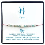 Náramok ZODIAC SIGN PISCES Stones AMAZONIT MORGANIT MESAČNÝ KAMEŇ