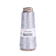 Šnúra YarnArt Paillettes 50g 800m farba 8001 strieborná