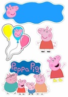 Oblátková torta PEPPA PIG POSTAVY + MENO Potlač cukru A4