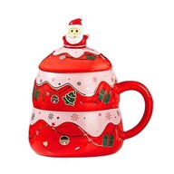 Hrnček na kávu s potlačou Roztomilý vianočný červený keramický hrnček