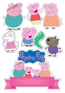 Oblátková torta PEPPA PIG POSTAVY + MENO Potlač cukru A4