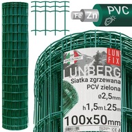 Zvárané pletivo pozinkované + PVC zelené 25mb h/1,5m