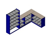 Vstavaná 3 knižnica 170x110x39 stôl 275x80x39