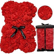 Red Bear with Roses XL SET darček k jej krabičke