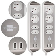 Predlžovací kábel Power Strip 4Gn kábel 2m 2xUSB CE Certifikát Sada 2 ks