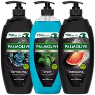 Palmolive Men Osviežujúci športový energizujúci sprchový gél 3v1 Mix 3x750ml