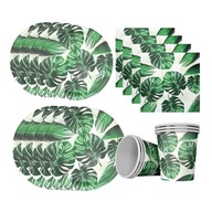 Listy Sada papierových tanierov Greenery Cup Dish Decor