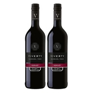 VIVERTY MERLOT nealko červené polosuché víno 750 ml 2 fľaše