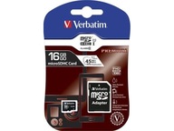 Pamäťová karta Verbatim MicroSDHC Class 10+ s kapacitou 16 GB