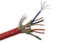 ethernetový kábel cat7 S/FTP červený 20m Telegartner