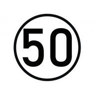 LAMINOVANÁ NÁLEPKA 50 KM / H RYCHLOSTNÝ LIMIT