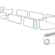 VW T2 Okno dverí, trojuholníkové, neotvárateľné pravé T2