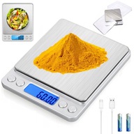 PRESNÁ DOMÁCA VÁHA NA ŠPERKY 3kg/0,1g LCD + BATÉRIE + 2 ZÁSOBNÍKY