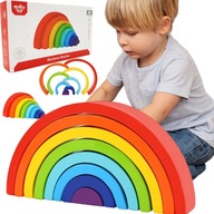 DÚHOVÉ PUZZLE MONTESSORI KREATÍVNE BLOKY TOOKY