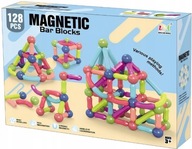 MAGNETICKÉ BLOKY XXL SET PRE DETI FAREBNÁ STAVEBNÁ HRAČKA 128