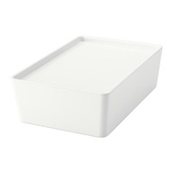 IKEA KUGGIS Krabica s vekom biela 18x26x8 cm