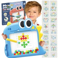 MAGNETICKÁ DINO DOSKA MOZAIKA MONTESSORI BODKY PUZZLE MAGPAD