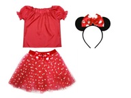 MINNIE MOUSE OUTFIT SUKŇA ČELENKA 98-110 3 kusy