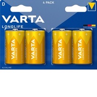 4x alkalické batérie VARTA Longlife LR20/D