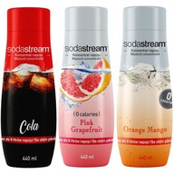 Sirupy SODASTREAM COLA, GRAPEFRUIT, POMERANČ-MANGO