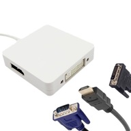 Mini DP DisplayPort na VGA/DVI-I/HDMI adaptér