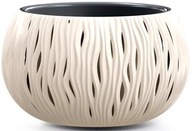 Kvetináč + vložka SANDY BOWL 48 cm KRÉMOVÁ guľa