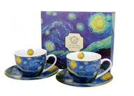 2 Gogh porcelánové hviezdne čajové šálky na kávu