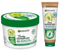 Sada krémov na ruky Garnier Superfood Avocado Oil 75 ml + balzam 380 ml