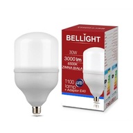 VÝKONNÁ LED žiarovka T100 230V 30W = 200W 6500K E27/E40 3000lm STUDENÁ FARBA