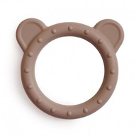 Mushie Silicone Teether Teddy Bear béžový náramok