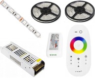 SET 12m RGB LED PÁS 5050 DOTYKOVÝ DIAĽKOVÝ ZDROJ NAPÁJANIA