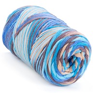 YarnArt TWISTED Macrame mäkká krútená šnúra 3 mm VR BLUE BEIGE 921