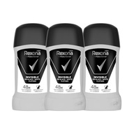 REXONA MEN Invisible black & white clothes antiperspirant stick 3x50ml