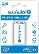 1x NABÍJACIA BATÉRIA 6F22 9V everActive 320mAh