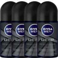 NIVEA Pánsky antiperspirant roll-on MEN Deep 4*50ml