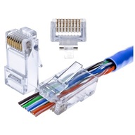 RJ45 8P8C kat5e priechodná zástrčka, 100 ks