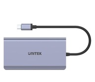 Unitek USB-C - 2x USB 3.1 HDMI DP RJ-45 SD čítačka