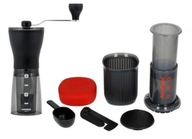 Súprava infúzie AeroPress GO + ručná brúska Hario Mini Mill Slim Plus