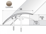 Dverný prah A75 58mm Champagne 180cm