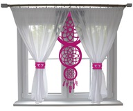 Moderný záves DREAMCATCHER ružový ažúrový 400x145