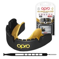 Opro Gold Braces Mouthguard Black/Gold + Remienok