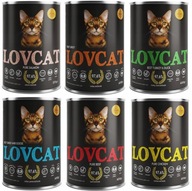 LOVCAT - Krmivo pre mačky - MIX 6 PRÍCHUTIEK 6x400g