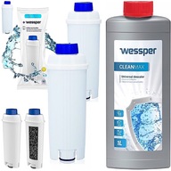 10x filter Wessper AquaLunga do kávovaru DELONGHI + STRONG DESCALING 1000ml