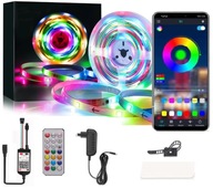 RGBIC LED STRIP WS2811 BLUETOOTH RAINBOW EFECT Farebné diaľkové ovládanie napájací zdroj 10M