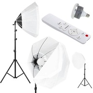 Set Softbox pologuľa PILOT žiarovka 3600K-6200K