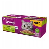 WHISKAS VLHKÉ KRMIVO PRE MAČKY ZMES PRÍCHUTI V VRECKÁCH RELÉ 40x85g