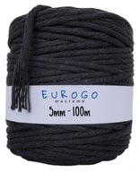 Točená bavlnená šnúra Macrame Ecological ECO Black 100m 5mm