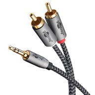 Jack audio kábel - 2x RCA Goobay Plus 3m Cinch pre notebook a audio systém