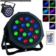 DISCO LASEROVÝ PROJEKTOR 18 LED FAREBNÝ REFLEKTOR RGB LAMPA + DIAĽKOVÉ OVLÁDANIE