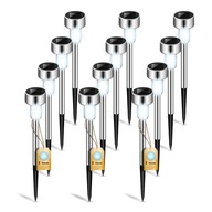 12x LED SOLAR INOX ZÁHRADNÁ LAMPA, VRÁŽANÁ, STĹP, OSTRE